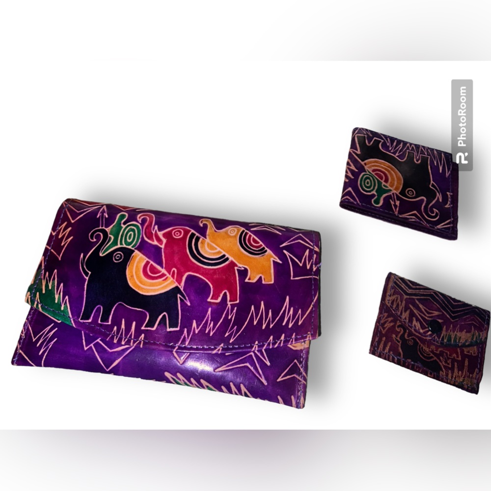 Genuine Hand Made Leather wallet and Coin Pouch set-3